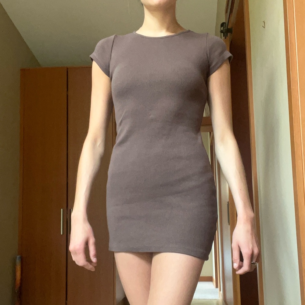 Princess Polly Brown short sleeve Mini Dress